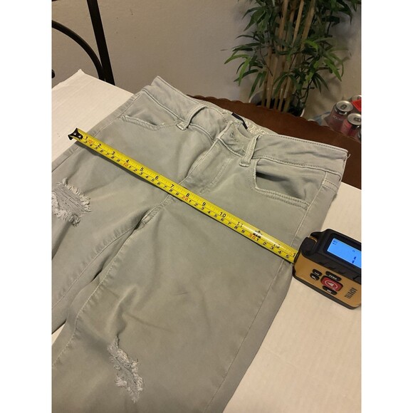 American Eagle Green High Rise Super Stretch Jegging Jeans Sz 4 - Picture 9 of 10